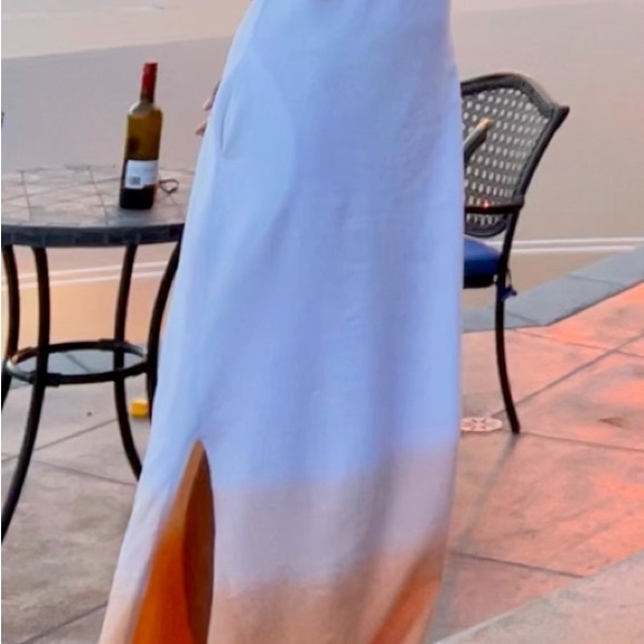 White/orange ombré maxi dress with pockets - size small - Picture 5 of 5